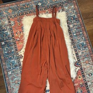 Burnt Orange Wide Leg Jumpsuit